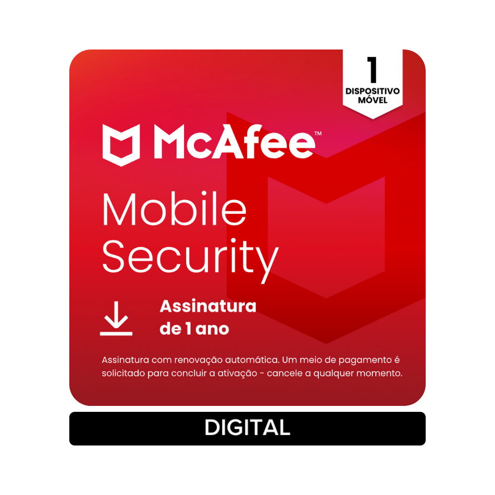 McAfee Mobile Security 1 Dispositivo (Android/iOS) Assinatura de 1 Ano