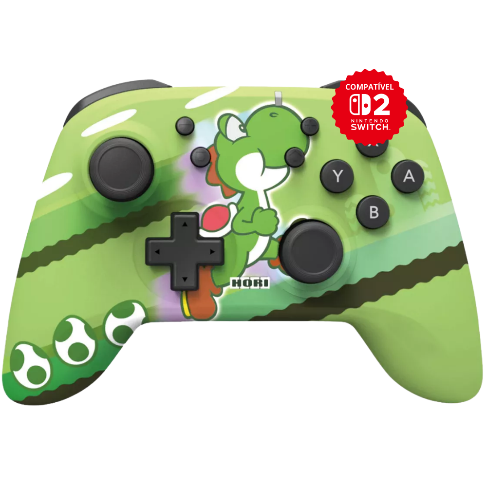 Controle Hori Horipad Wireless Yoshi – Nintendo Switch 1 e 2