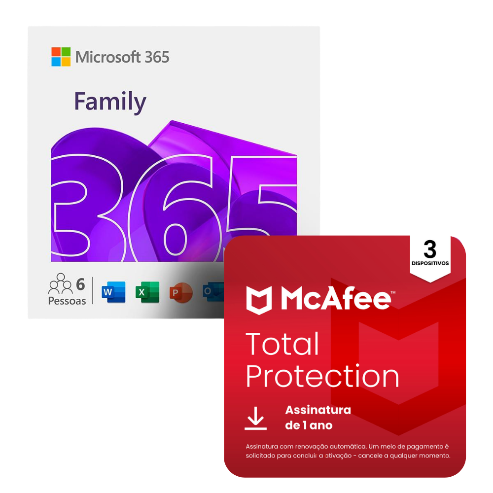 Microsoft 365 Family + McAfee Total Protection 5 Dispositivos Digital